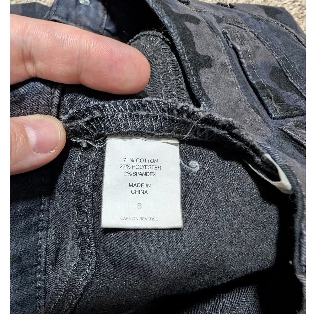 NY&Co. Soho Women's Black Gray Camo Legging Skinny Jeans Zipper Pockets‎ Size 6